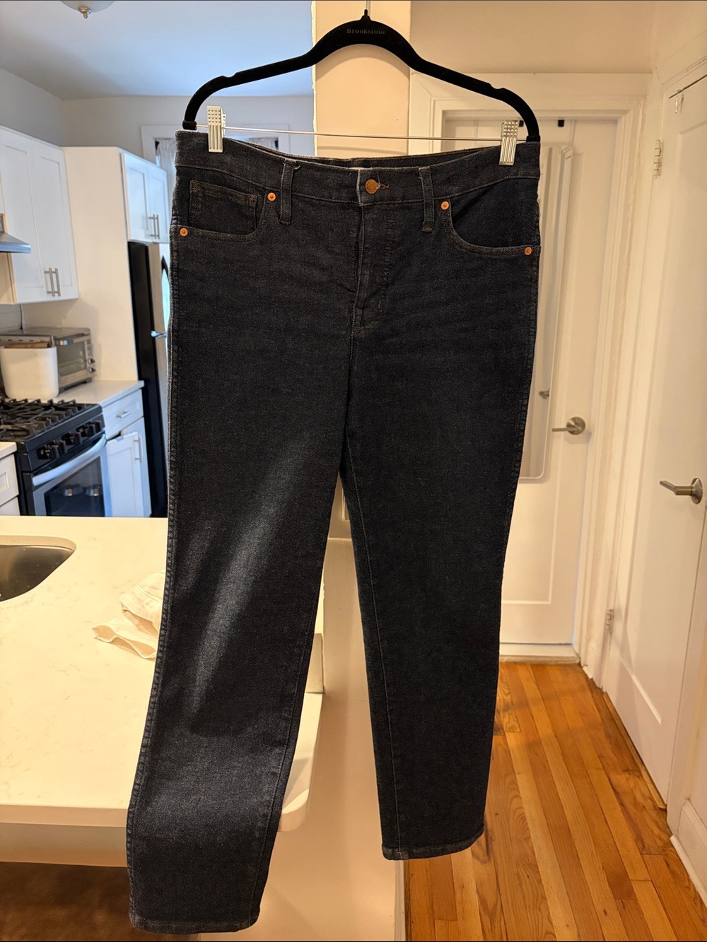 MADEWELL Mid-Rise Straight Dark Wash Jeans